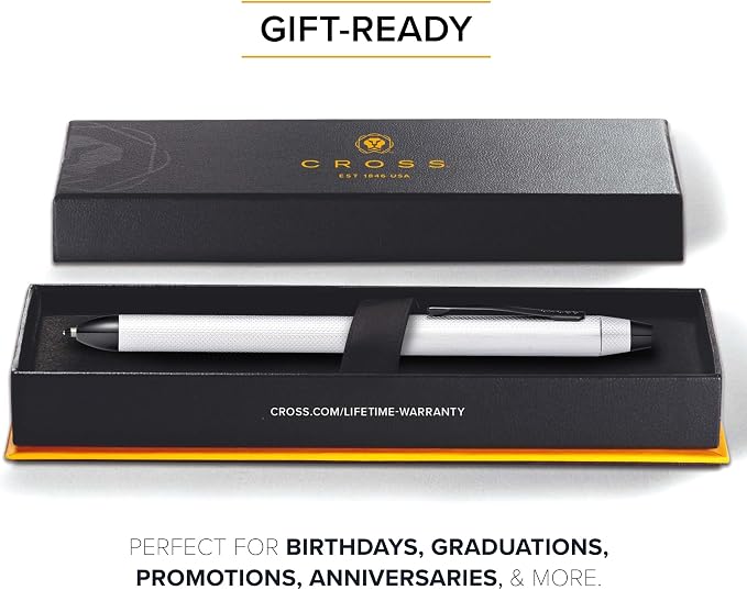 Cross Tech3+ Brushed Chrome PVD Multifunction Pen, Black Ink