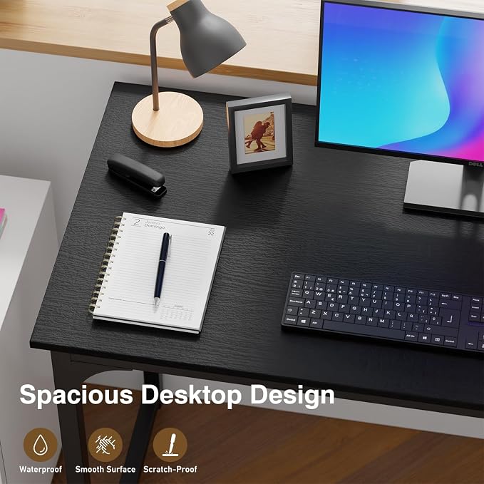FDW 39 inches Computer Desk, Modern Simple Style Desk for Home Office, Study Student Writing Desk,Black