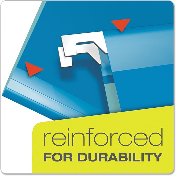 Pendaflex Extra Capacity Reinforced Hanging Folders, 2", Legal Size, Assorted Colors, 1/5 Cut, 25/BX (04153x2 ASST)