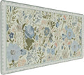 Sage Green Floral XXL Desk Pad, Extra Large Mouse Pad with Anti-Slip Base & Stitched Edges, Desk Mat for Keyboard and Mouse, Aesthetic Office Decor & Desk Accessories for Women, Home & Office