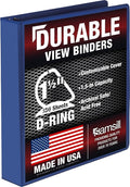 Samsill Durable 1.5 inch 3 Ring Binder, D Ring Binder, 100% Recycled Chipboard, Blue