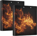 Abstract Dragon Fire Dragon Binder 3 Ring 1.5 Inch Binder with Clipboard&Pockets, Hardcover Binders Heavy Duty Large File Folder for Office School Supplies - Holds 200 Sheets, 2 PC