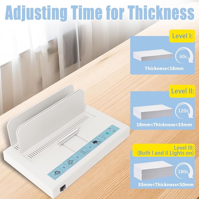 Thermal Binding Machine 500 Sheets Capacity, Book Binding Material | 110V Binding Machine A3(Short Edge)/A4/A5 Document Heat Binder with 10Pcs Covers (Black)