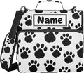 Custom Black Paws Print 3 Ring Binder Bag 1.5 inch Personalized Name Binder Organizer 500 Sheet Documents Storage for School Office