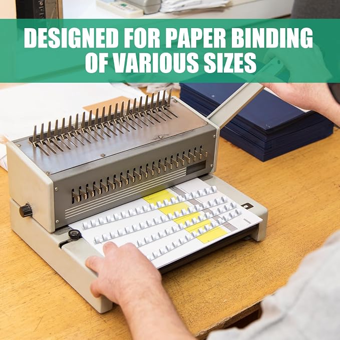 Maitys 300 Pcs Plastic Binding Combs Bulk 19 Ring Comb Spines Letter Size Spiral Binding for Notebook Calendar Picture (1/2 Inch,White)
