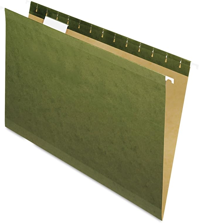 Pendaflex Reinforced Hanging Folders, Legal Size, Standard Green, 1/5 Cut, 25/BX (4153 1/5)