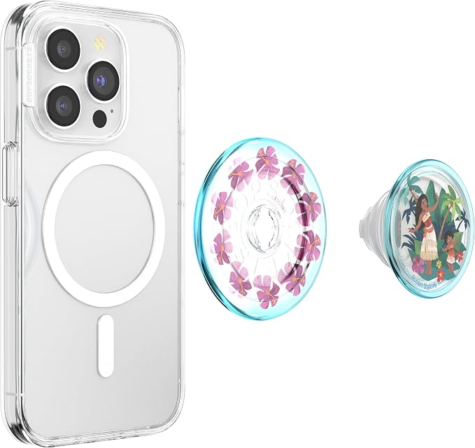 PopSockets Phone Grip for MagSafe, Magnetic Holder- Ocean Sisters | Removable, For Kindle / Android / iPhone, With Magnet, Disney, Mickey Mouse, Minnie, Ocean, Beach, Seashell