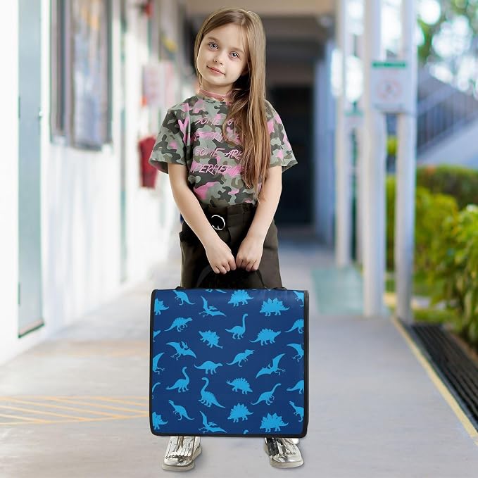 Custom Dinosaurs Dark Blue Pattern 3 Ring Zipper Binder with Shoulder Strap & Handle 1.5 Inch D-Ring Zippered Bag with Multiple Pocket, Personalized Binder Organizer for School or Office