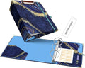 Ospelelf Mini 3-Ring Binder, 2-Inch, Cute for 5.5" x 8.5" with 5 Tab Dividers, File Folder Labels and Low Profile Clipboards, Blue Marble for School and Office