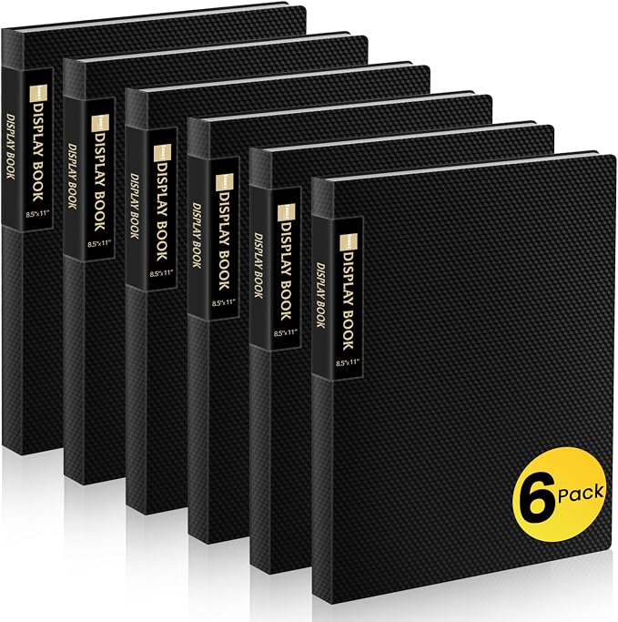 Sooez 6 Pack Binder with Plastic Sleeves 18Pocket, Displays 36 Pages 8.5x11 | Presentation Folders with Clear Sheet Protectors, Art Portfolio Binder for Certificate & Office Project, Document Organizer