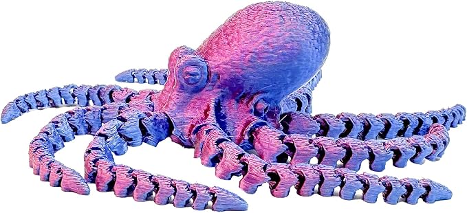 GEDDES Raymond 3D Printed Octopus Fidget Toys – Pack of 16 – Octopus Figures for Kids, Classrooms, and Party Favors