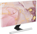 Baocicco Pink Gold Marble Computer Monitor Dust Cover 26, 27, 28 Inch Decorative Modern Laptop Computer Cover for Home Office Decorative Texture Dust Proof Monitor Covers for Computer Screen