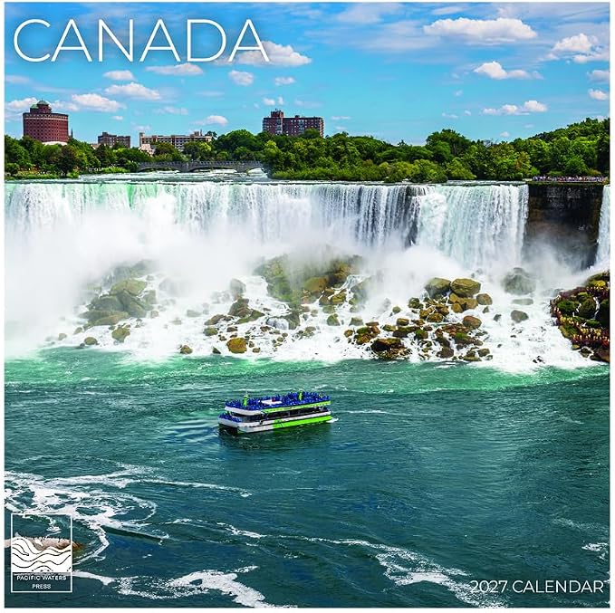 Canada 2027 Wall Calendar, 12 x 24 Hanging Pacific Waters Press