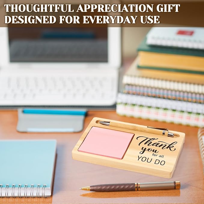 10 Pcs Back to School Teacher Appreciation Gifts Bulk Wooden Sticky Note Holder Motivational Thank Your Gift Inspirational Sticky Notes for Teacher Back to School (Diverse)