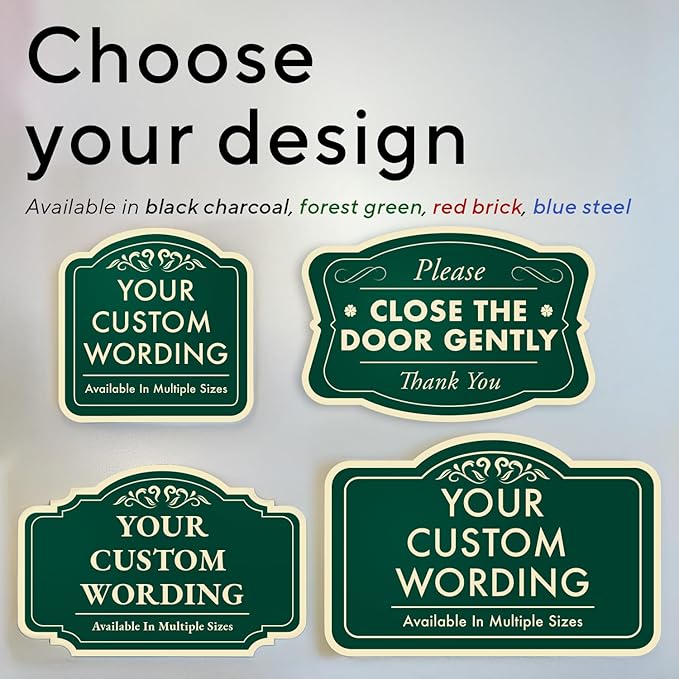 Custom Decorative Outdoor Metal Sign - Personalized Aluminum Driveway Sign, Waterproof, Made In USA - Design 3 Forest Green 18x18 In