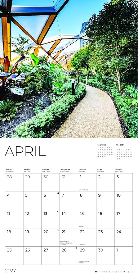 London 2027 Wall Calendar, 12 x 24 Hanging Pacific Waters Press