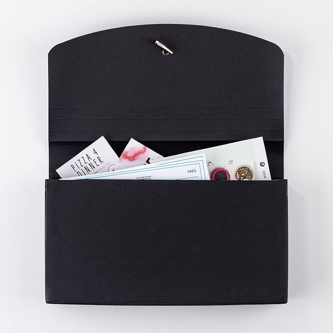 Smead Two-Way Handy Organizer File, 21 Pockets, Alphabetic (A-Z) and Monthly (Jan-Dec), Flap and Elastic Cord Closure, Blue/Black (70506), Letter (Pack of 12)
