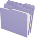 Pendaflex Colored File Folders, Letter Size, 1/3 Cut Tab, Lavender | Reverse any folder and the printed interior grid becomes a writing panel. Reinforced tabs, 100 per box, made in the USA.