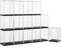 15 Display Cases Fits for Minifigures, Mini-Figures Display Boxes Fits for Figures Display, Single Mini-Figures Storage Case for Figures Collectors, Dust-Proof (Black)