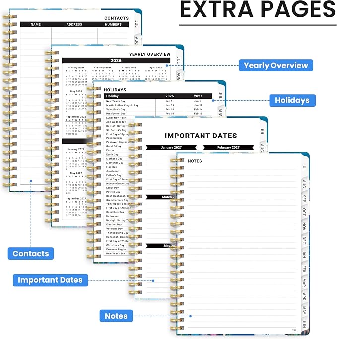 ZOTIA Planner 2026-2027, Jul 2026-Jun 2027 Weekly & Monthly Calendar