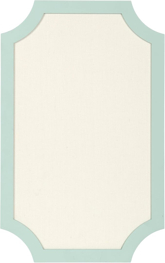 Kate and Laurel Holbrook Modern Framed Scallop Fabric Pinboard, 15 x 24, Green, Transitional Scalloped Bulletin Board for Use as Vision Board or Wall Organization