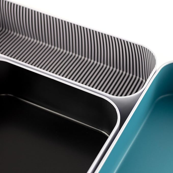 Three by Three Seattle Metal Drawer Organizer Tray Set, 5-Pc, 2" (Assorted) | Deep 2" food-safe metal bins; soft non-scratch base; perfect for kitchen utensils, tools & bulkier drawer items