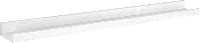 MCS Picture Ledge Shelf, Room Decor Floating Shelf, White Woodgrain, 35 Inch
