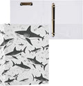 JIPONI 3 Ring Binder Sharks Black 1 Inch Round Binders for Men Women Students, Cute File Organizer for Office School, 1pc