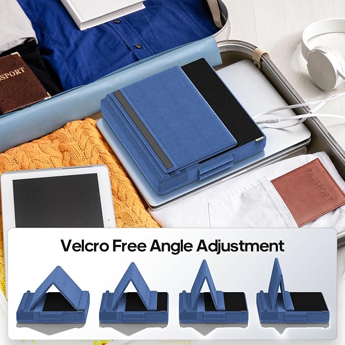 KDD Tablet Pillow Stand, Multi-Angle Viewing Ipad Holder for Lap, Bed and Desk, Foldable Soft Pad Dock with Stylus Mount Compatible with Ipad Pro 12.9, 10.5, 11, Air, Mini, Phones, Books, E-Reader