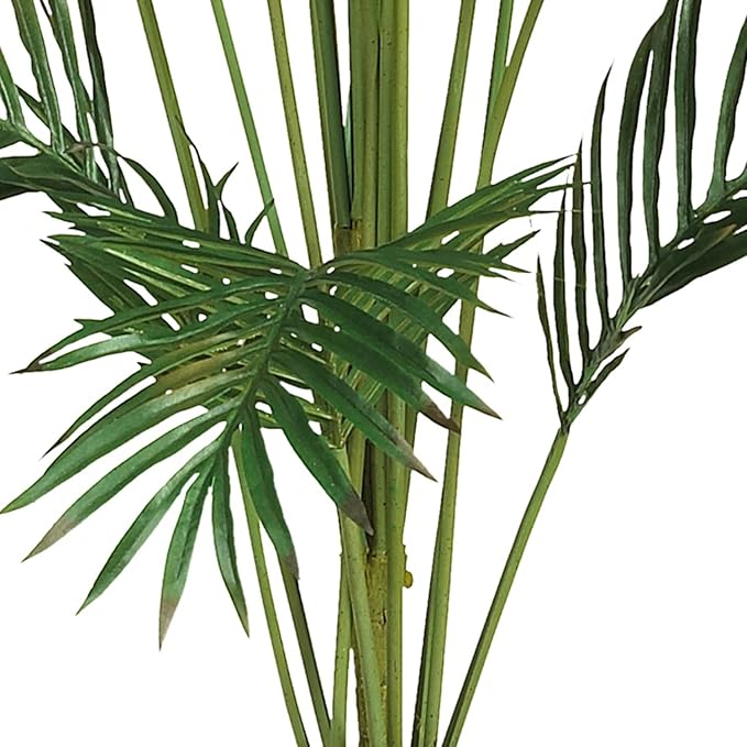 Nearly Natural 7 ft Artificial Paradise Palm Tree with Nursery Pot | 21 Feathery Fronds, Realistic Fake Leaves, Includes Black Nursery Planter, Stately Decor for Indoor Home or Office spaces