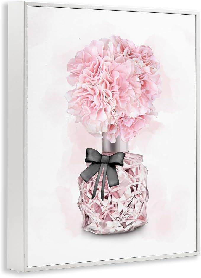 'Pink Flower Perfume Bouquet'| Framed Giclee Art | Stupell Industries | White, 24 x 30 Inches, Easy to Hang and Sturdy, Made in USA, by Ziwei Li