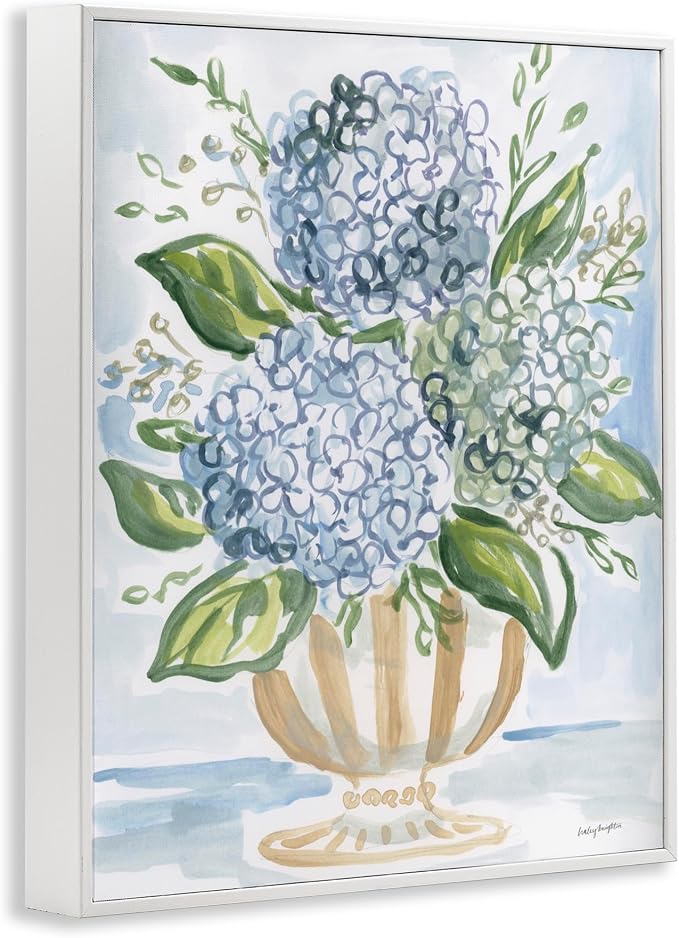 'Serena Pastel Hydrangea Bouquet'| Framed Giclee Art | Stupell Industries | White, 11 x 14 Inches, Easy to Hang and Sturdy, Made in USA, by Haley Knighten