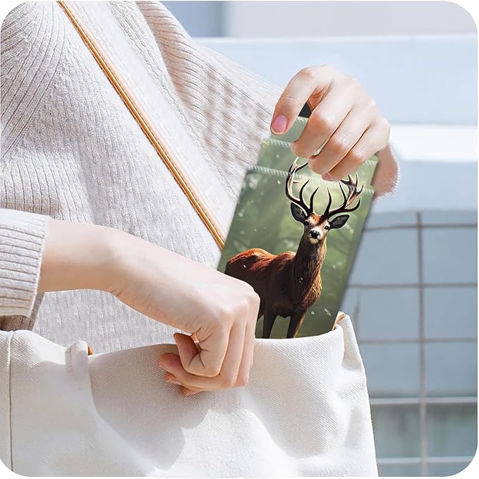 Extended Gaming Mouse Pad 31.5" x 11.8", with Edge Stitching, Non-Slip Rubber Base Keyboard Pad, Suitable for Work, Game, Office, Home and Coasters, Deer in The Forest