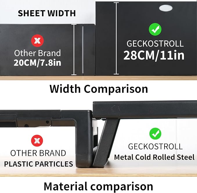 All-Metal Foldable Monitor Stand with 28cm Wide Desktop,, Headphone & Mic Jack, Detachable Phone Holder, (USB Hub Fast Charging Version, 760mm)