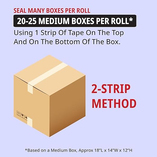 Tape Logic Heavy Duty 2in x 25yd Clear Packaging Tape with Dispenser, Strong Clear Packing Tape Roll Ideal for Shipping & Moving Boxes