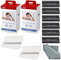 Canon KP-108IN Color Ink 108 Sheet 4x6 Paper Set Bundle | 2-Pack, Microfiber Cleaning Cloth, Dye-Sublimation Technology, Perfectly Sized for Sharing, (3 items)