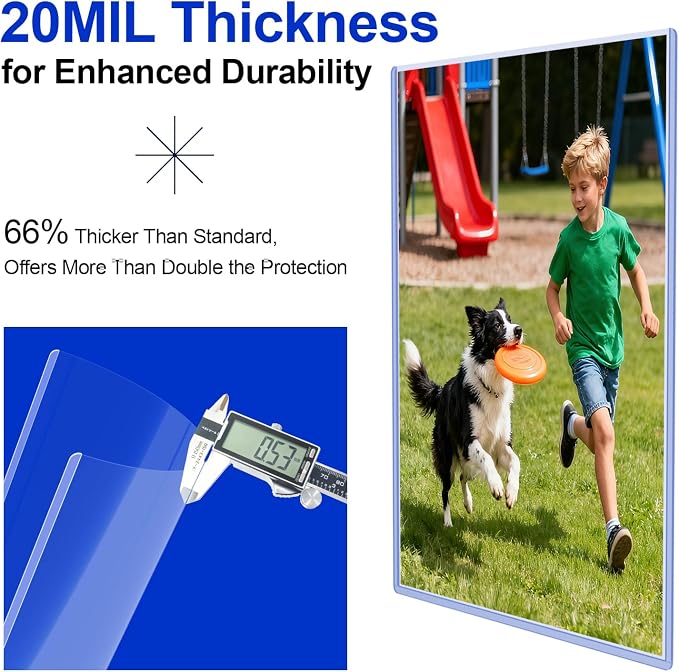 10ct 11"x14" Toploader - Heavy Duty Clear Photo Artwork Protector Holder | 20Mil Rigid Top Loaders from Scratches, Dust and Fading, Blue-tint UV Protection, for Display & Storage, Frame alternative