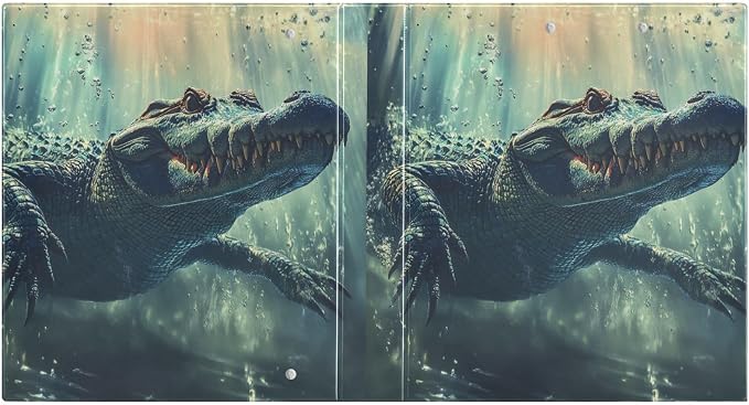Crocodile Alligator 3 Round Ring Binders Wild Animal | 1.5 Inch Binder with Clipboard, PVC Pockets, Work Organizer, Holds 200 Sheets for School Office 1 Pack