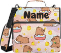 Custom Capybara Ducks 3 Ring Binder Bag 1.5 inch Personalized Name Binder Organizer 500 Sheet Documents Storage for School Office