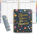 SUNEE 2027 Appointment Book, Quarter-Hourly, Weekly Monthly Planner, 8.5"x11",Navy Flower