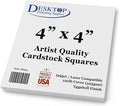 White Cardstock Squares 4" x 4" Eggshell Finish 120lb Cover - 40 Pack | Artist Quality Ultra-Thick (325gsm) Stock For Spin Art Refills, Drawing, Watercolor, Charcoal, Mixed Media, And Crafts