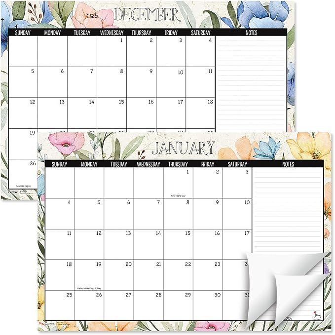 Current 2026-2027 Meadow Dance Desk Calendar Pad, 11-Inch x 16-1/4-Inch Size, Large 24-Month Bookstore-Quality Calendars for Kitchen & Office