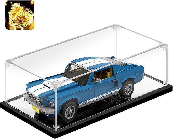 Acrylic Display Case for Collectibles Assemble Acrylic Display Box for Lego 10265 Car Model Toys Clear Acrylic Case for Display Building Set Action Figures(Black,15.7*7.9*5.9 inch)