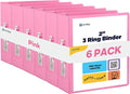 Enday 2 inch 3 Ring Binder (6 Pack - Pink) Binder 2 inch with Clear View Cover and 2 Inside Pocket - for Letter Size 8.5 x 11'' Paper, Ideal for School Supplies, Office, and Home