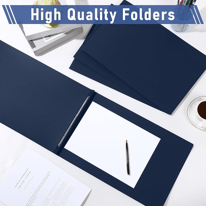 Resurhang 60 Pcs 11x17 Inch Pressboard Report Cover, 3" Capacity Presentation Binder Folder with Metal Prong Paper Fastener to Neatly Bind Reports Proposals Transcripts, Other Documents (Blue)