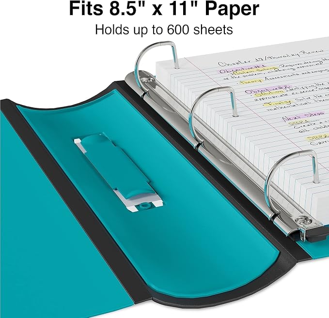 Staples Better Binder, 3-Inch 3-Ring View, Light Blue, 2-Pack | Durable binder for office and school document organization and storage.