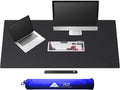 Cacoy 51" x 24" Leather Desk Mat Protector, Waterproof Desk Blotters, Black | Faux Leather Desk Pad for Keyboard & Mouse, Large Gaming Mouse Mat, Non-Slip Computer Desk Cover, Office Desktop Accessories