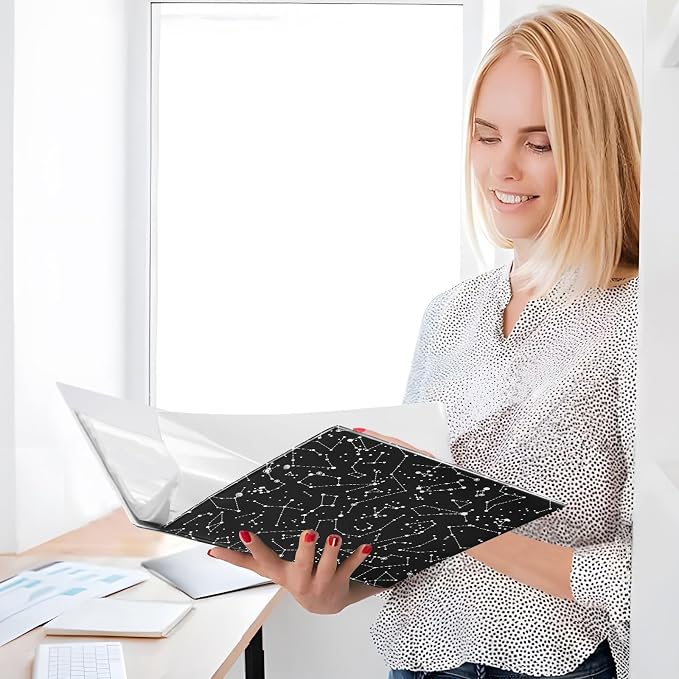 3 Ring Binder Constellation Stars 1.5 Inch Three Ring Binder | Cute Binder with 3 Storage Pockets for Women School Office Supplies