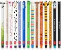 LEGAMI - Set of 14 Cute Erasable Gel Pens with Thermosensitive Erase Ink, Range of ink colours & barrel designs, 0.7mm Tip, Animal Designs, Panda, Bunny, Unicorn etc
