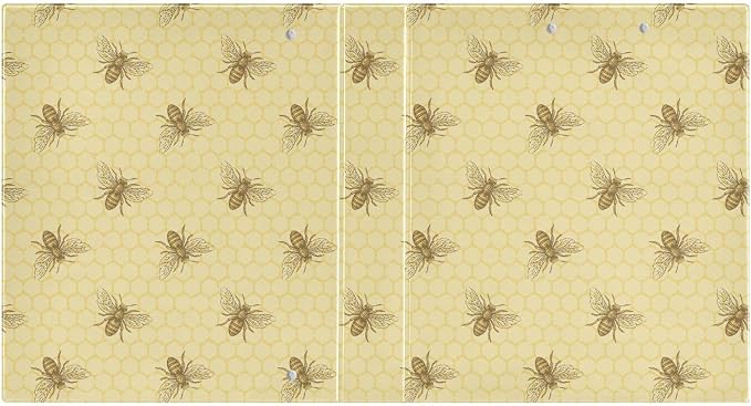 Bee Honeycomb1.5 Inch Binders 3 Ring with Clipboard&2 Pockets Large Heavy Duty Binders Decorative D-Ring Binder Flexible Hardcover Binders, Holds 200 Sheets-2 Pack